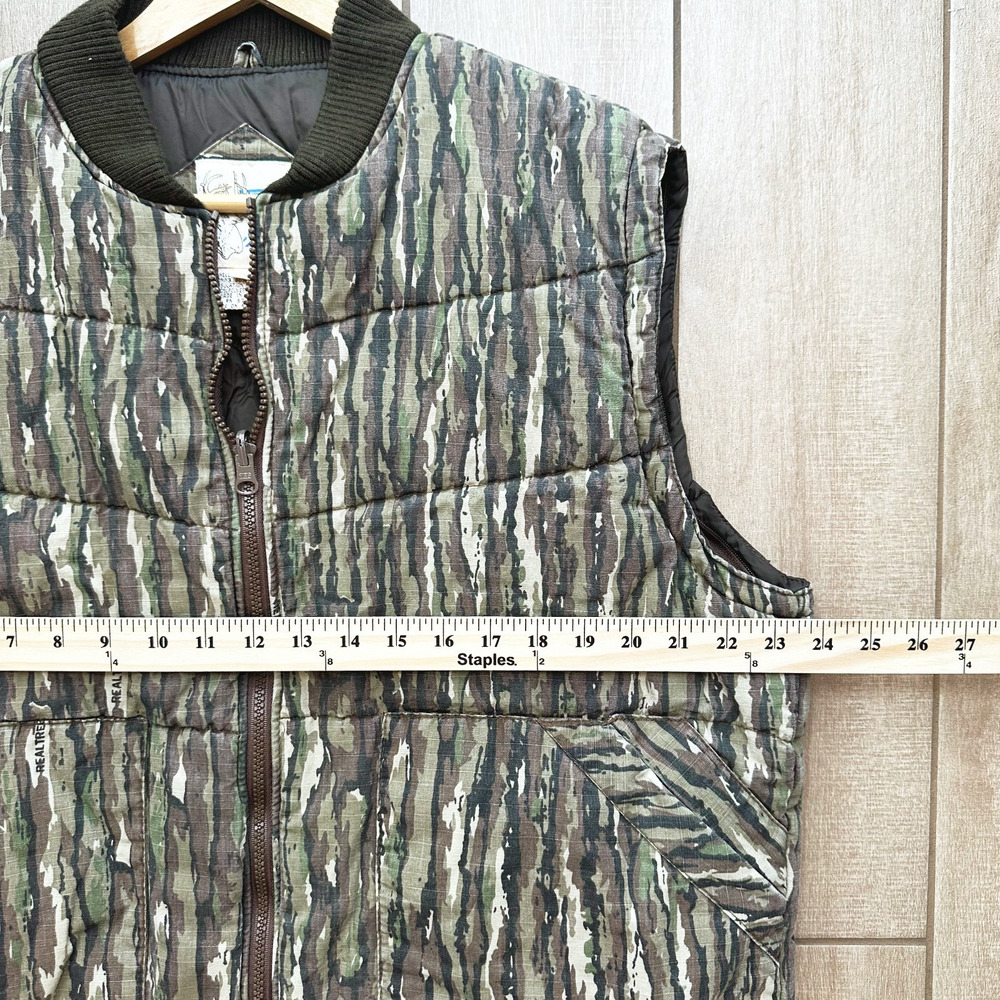 VTG 90s Trophy Club Realtree Camo Puffer Zip Up Vest Mens Large Hunting Outdoors - Picture 9 of 10